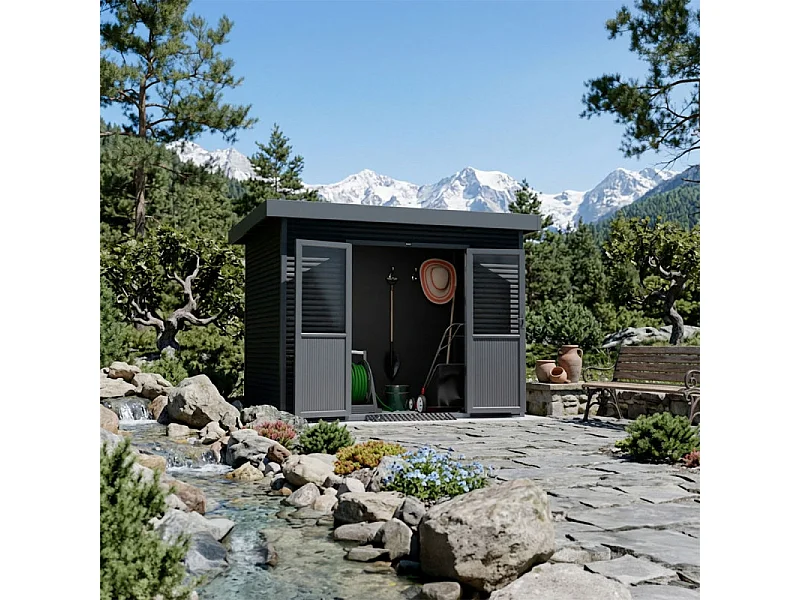 Casetta da giardino in legno composito Onyx 32 - 6m² - Grigio