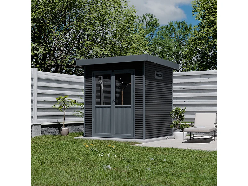 Casetta da giardino in legno composito Onyx 22 - 4m² - Grigio