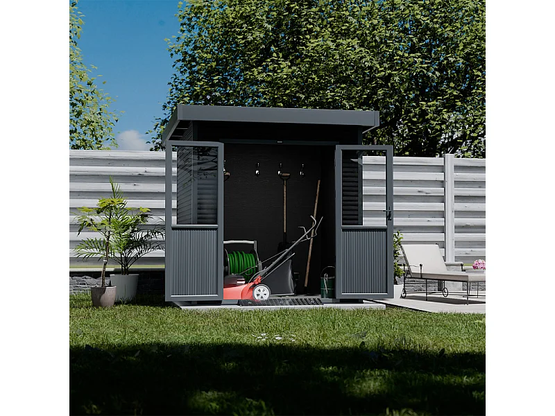 Casetta da giardino in legno composito Onyx 22 - 4m² - Grigio