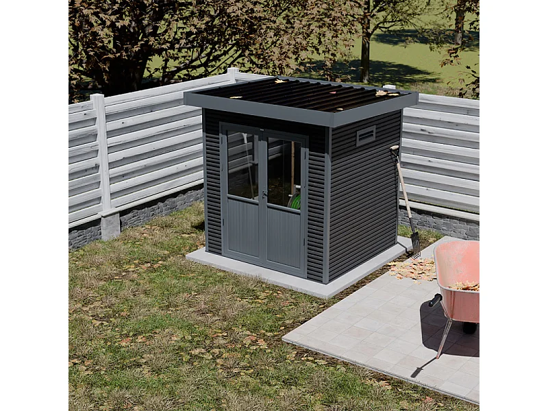 Casetta da giardino in legno composito Onyx 22 - 4m² - Grigio