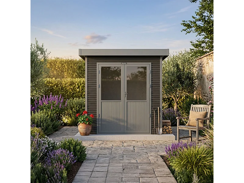 Casetta da giardino in legno composito Onyx 22 - 4m² - Grigio