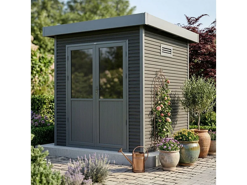 Casetta da giardino in legno composito Onyx 22 - 4m² - Grigio