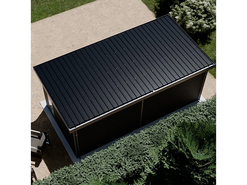 Casetta da giardino in legno composito Onyx 63 - 18 m² - Grigio
