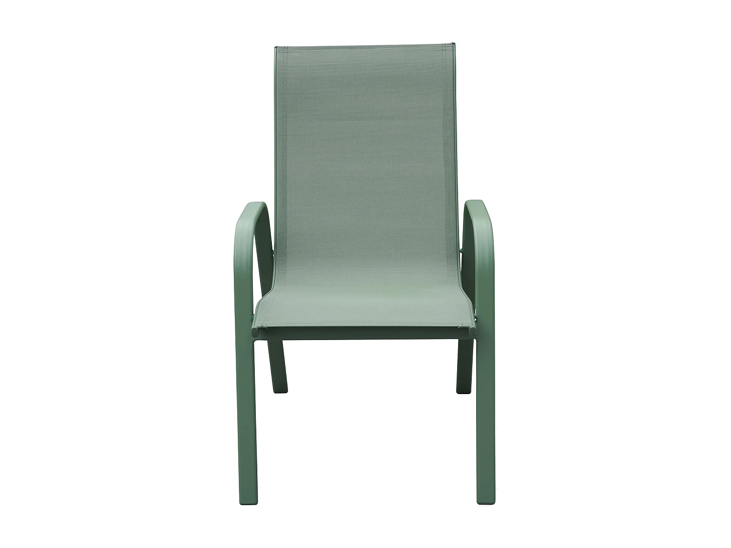 Lot de 4 chaises MARBELLA en textilène vert sauge - aluminium vert sauge - HAPPY GARDEN