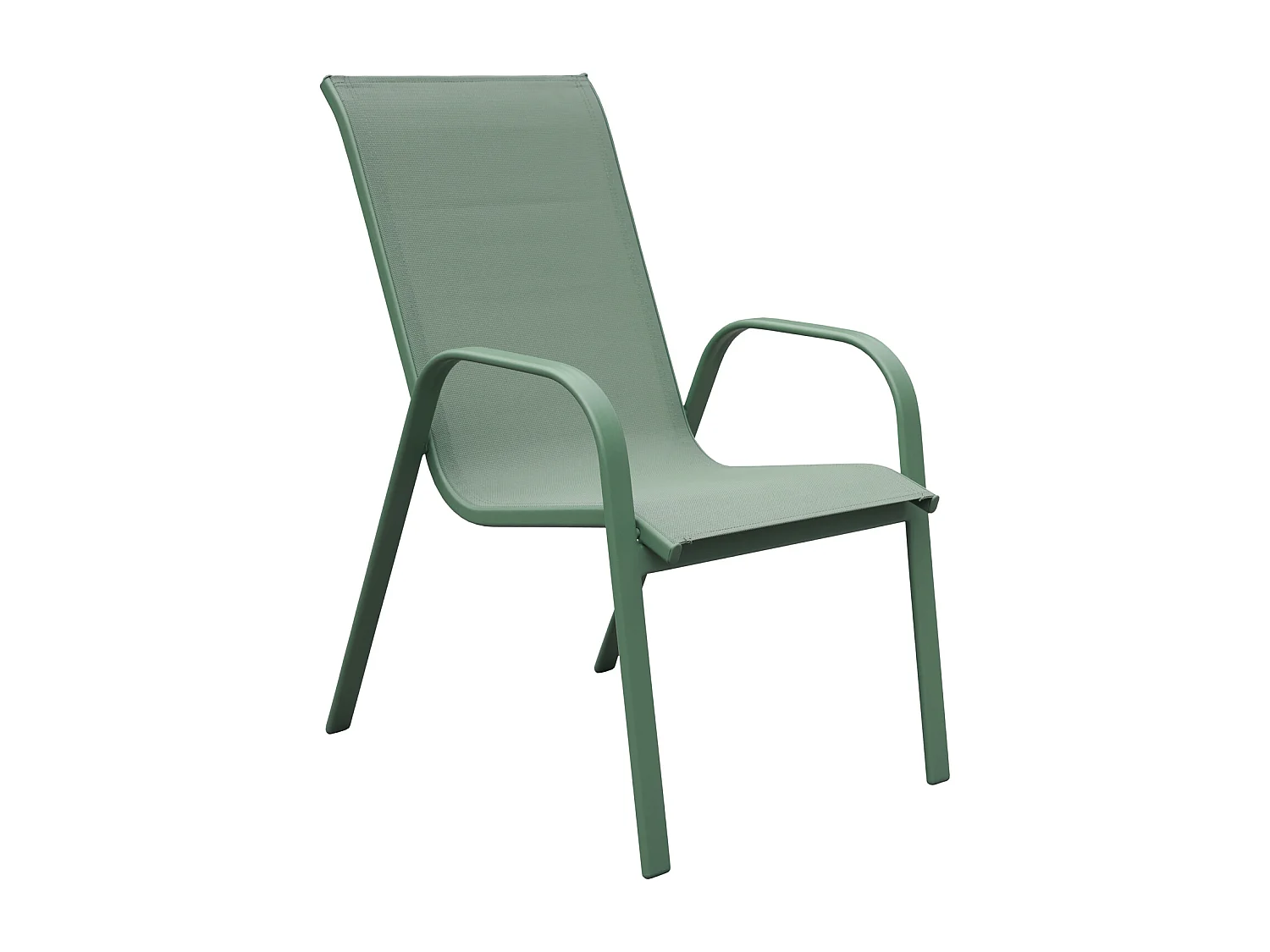 Lot de 4 chaises MARBELLA en textilène vert sauge - aluminium vert sauge - HAPPY GARDEN