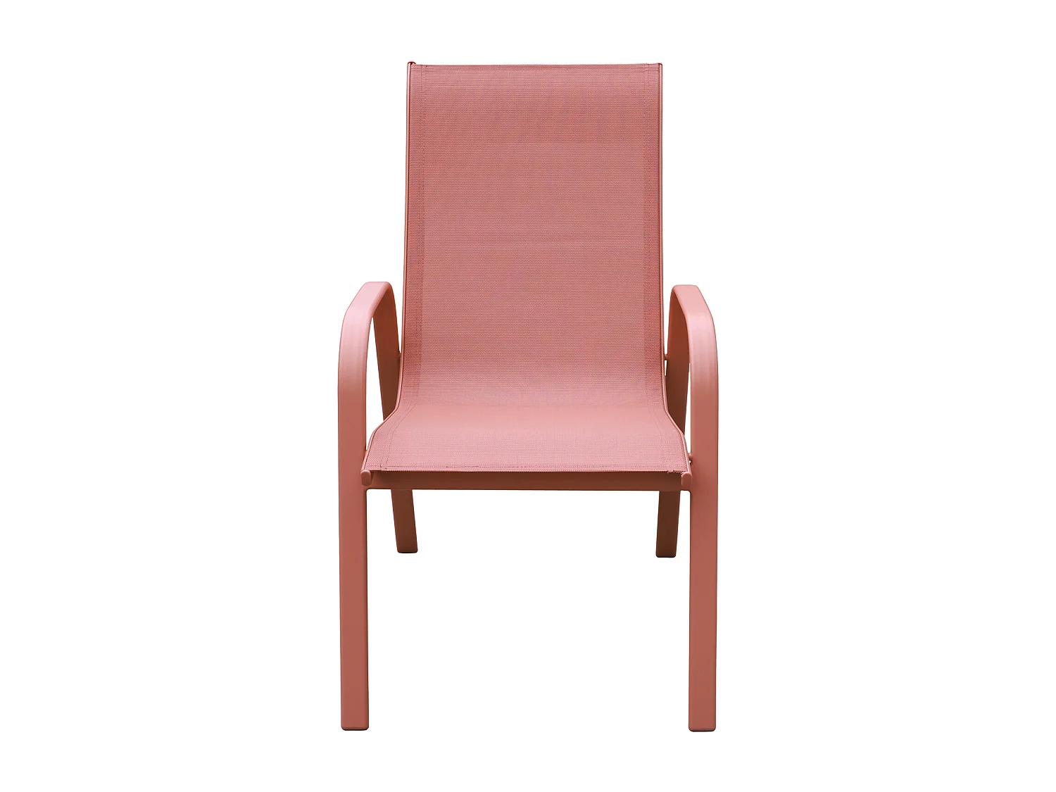 Lot de 8 chaises MARBELLA en textilène terracotta - aluminium terracotta - HAPPY GARDEN