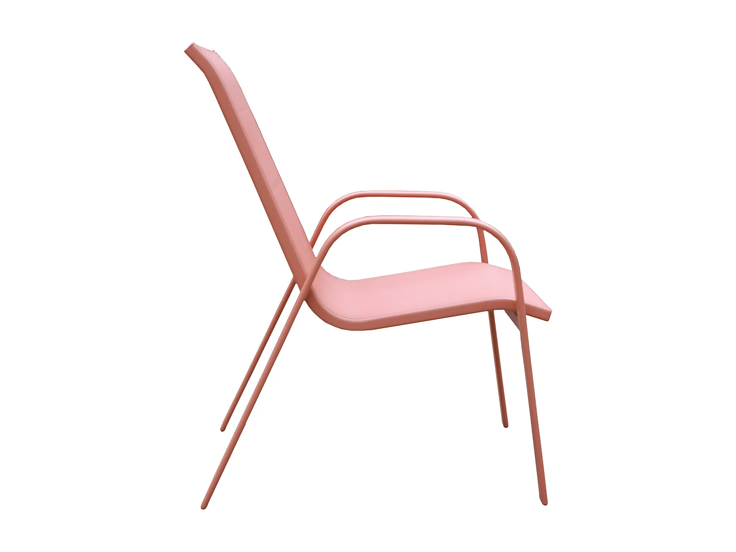 Lot de 4 chaises MARBELLA en textilène terracotta - aluminium terracotta - HAPPY GARDEN