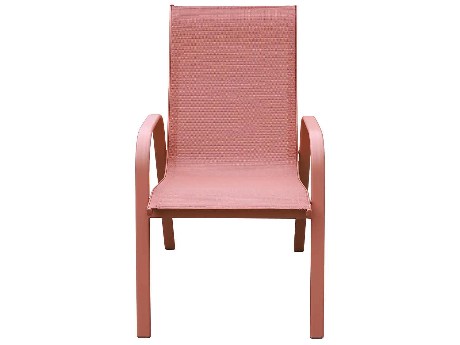Set di 4 sedie MARBELLA in textilene terracotta - alluminio terracotta