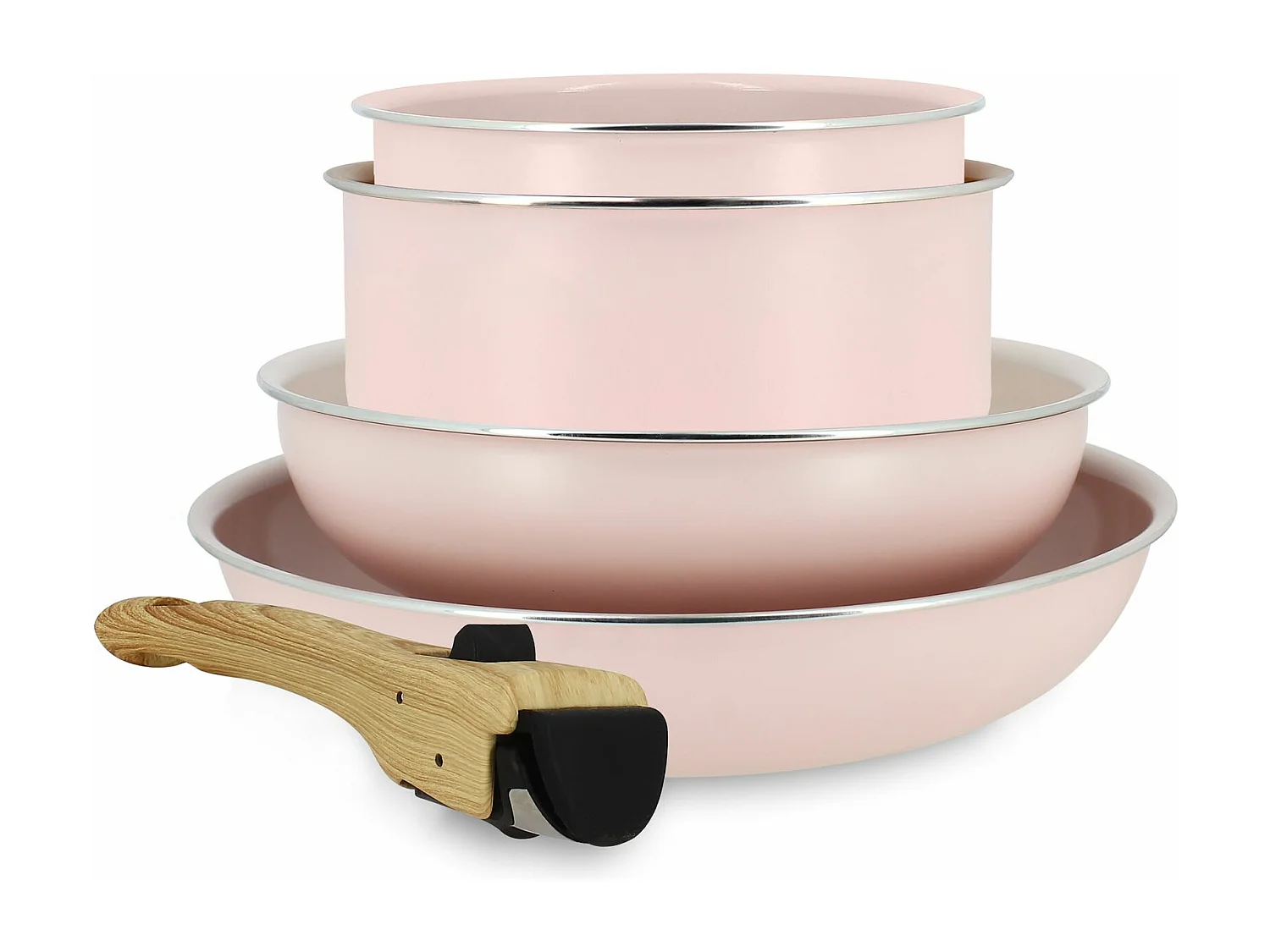 Menastyl - Set De 5 Pieces Cuisson En Aluminium Recycle Rose