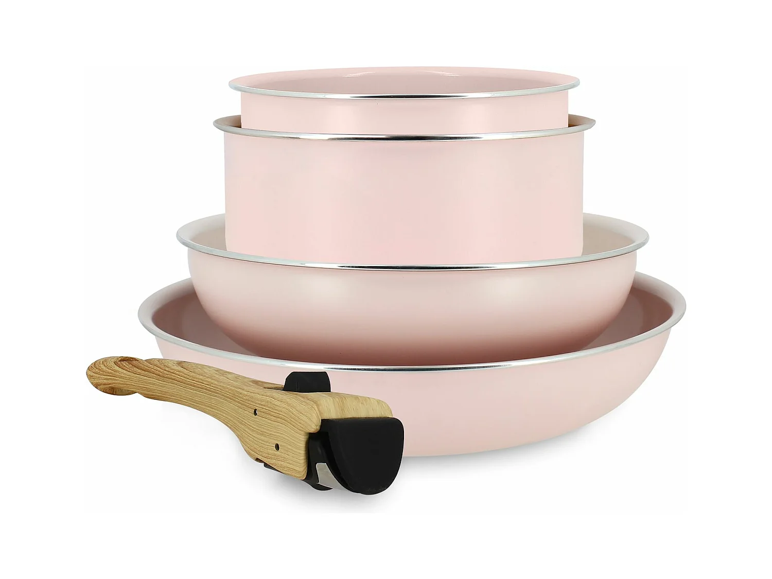 Menastyl - Set De 5 Pieces Cuisson En Aluminium Recycle Rose