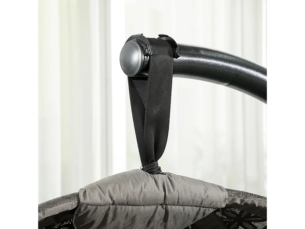 Fauteuil suspendu chaise de jardin en osier, style boho, 116 x 125 x 172 cm, sable + noir