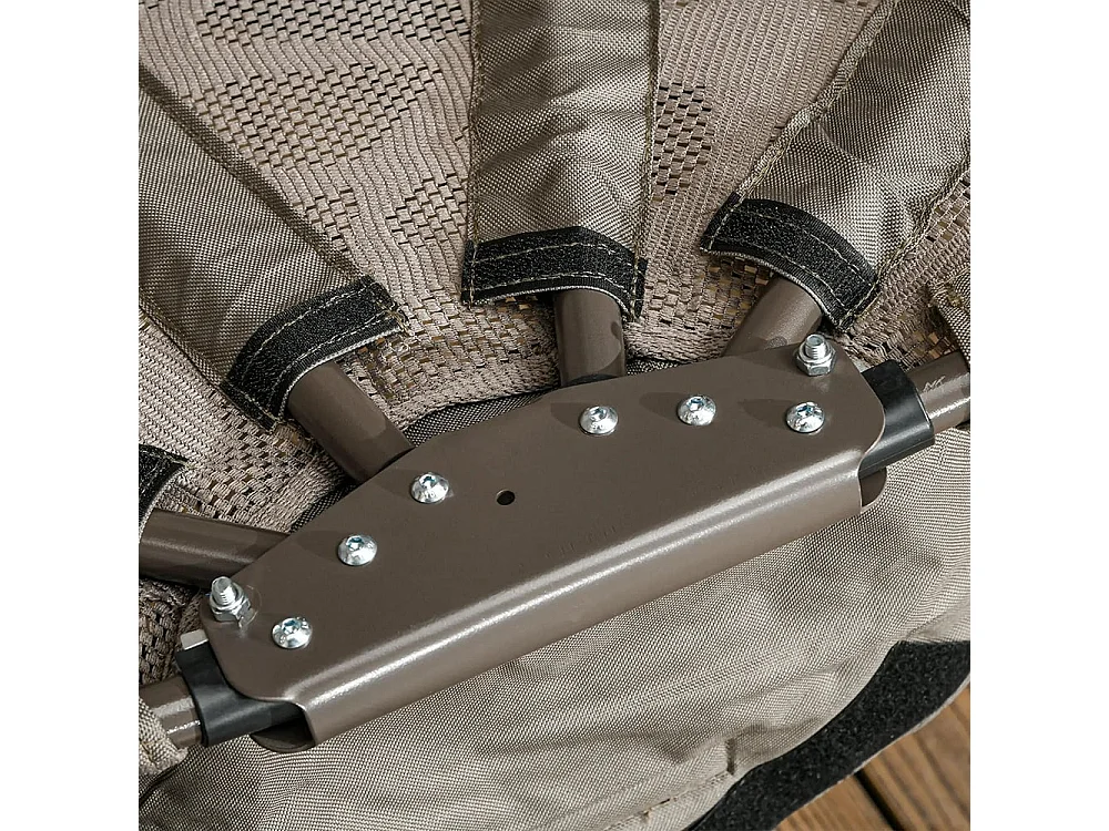 Hangstoel, voor 2 personen, opvouwbare zitmand, groot zitkussen, zand, 130 x 103 x 172 cm