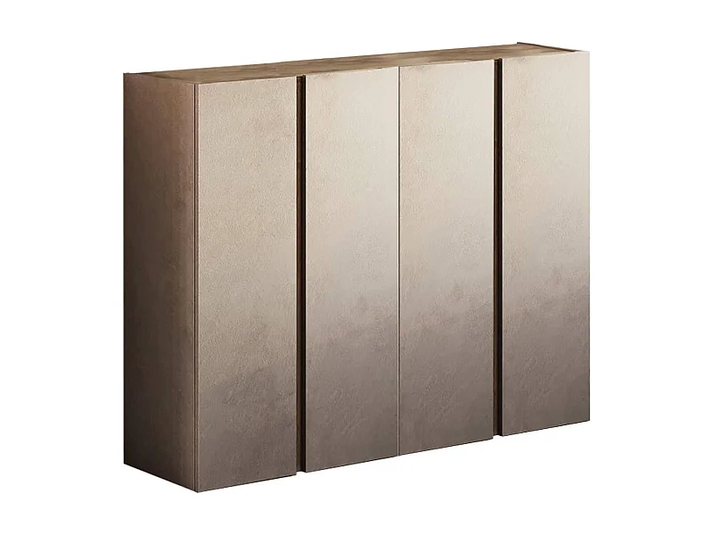 KADER - Meuble à chaussures 4 portes brun et aspect bois finition Mercure