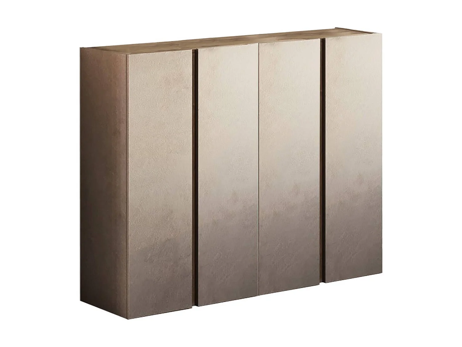 KADER - Meuble à chaussures 4 portes brun et aspect bois finition Mercure