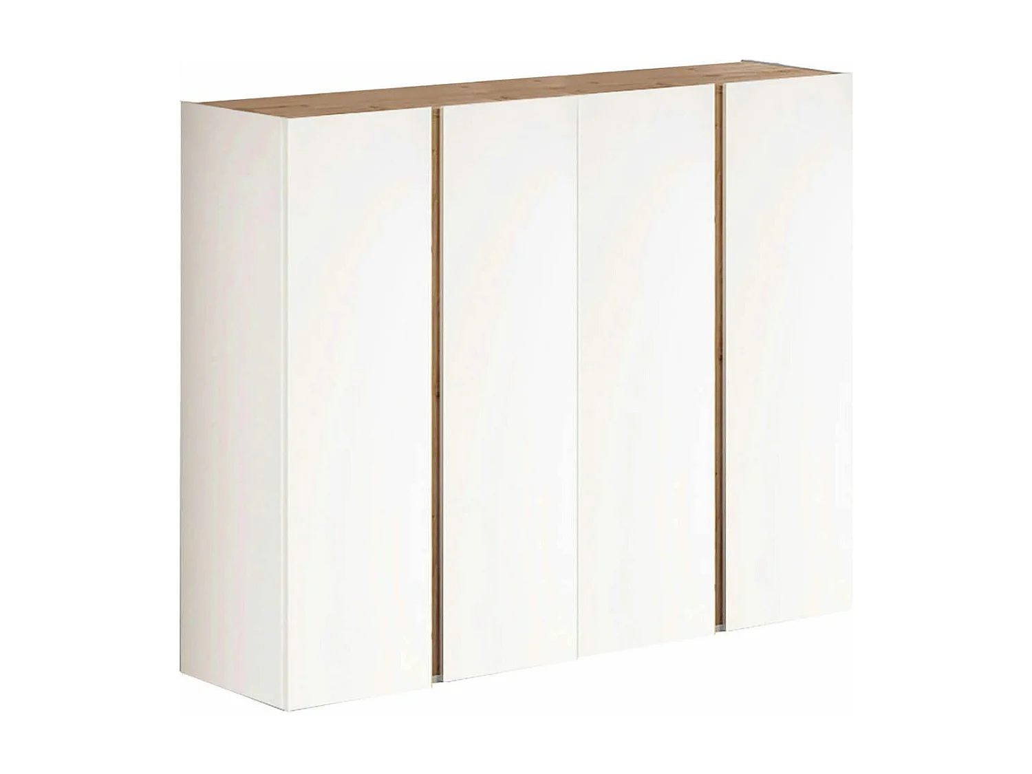 KADER - Meuble à chaussures 4 portes blanc et aspect bois finition Cadiz