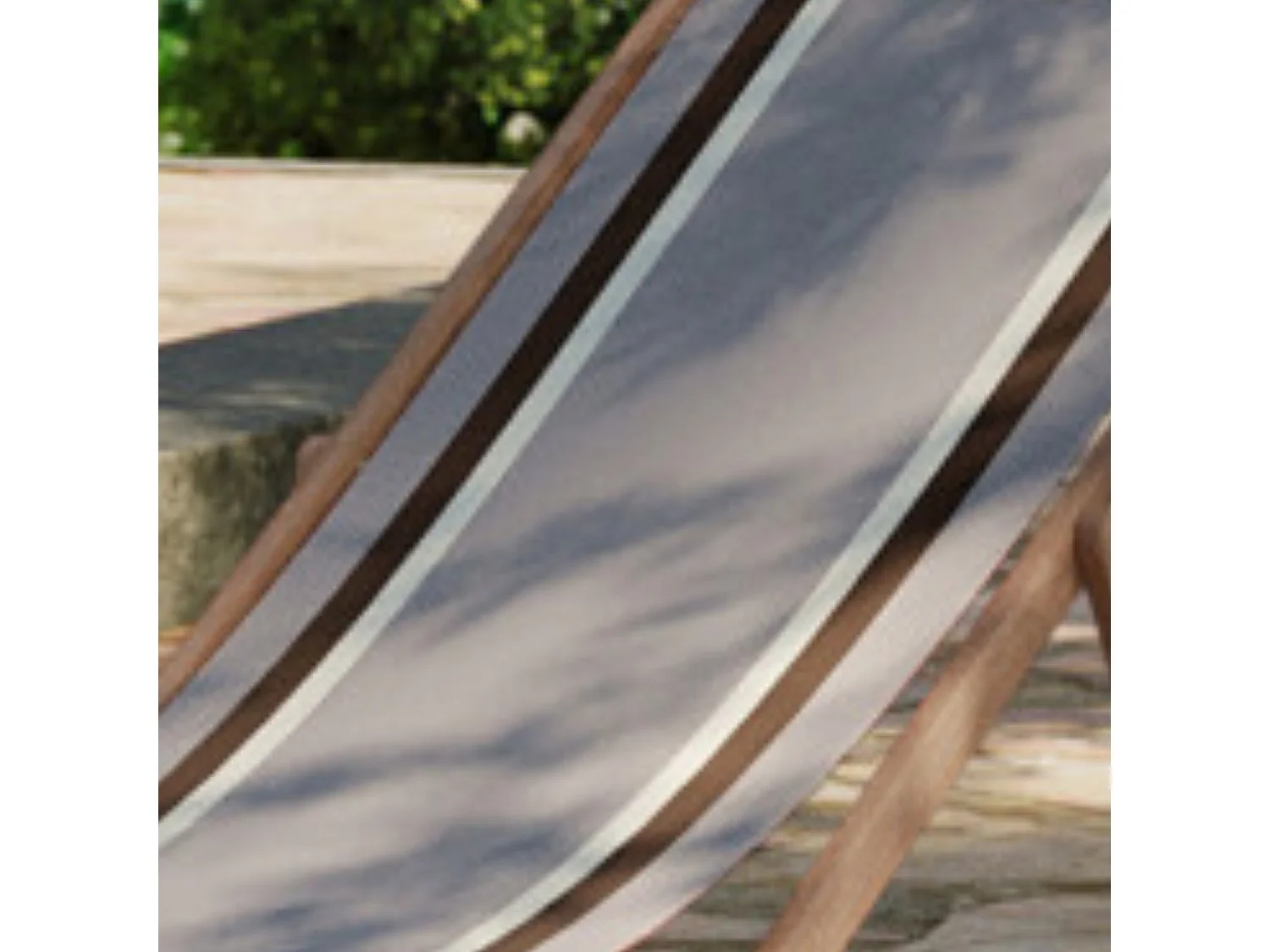 Lot de 2 chiliennes pliantes règlables - 100% acrylique - bois hêtre - Gris/Marron - AURICE GRIS