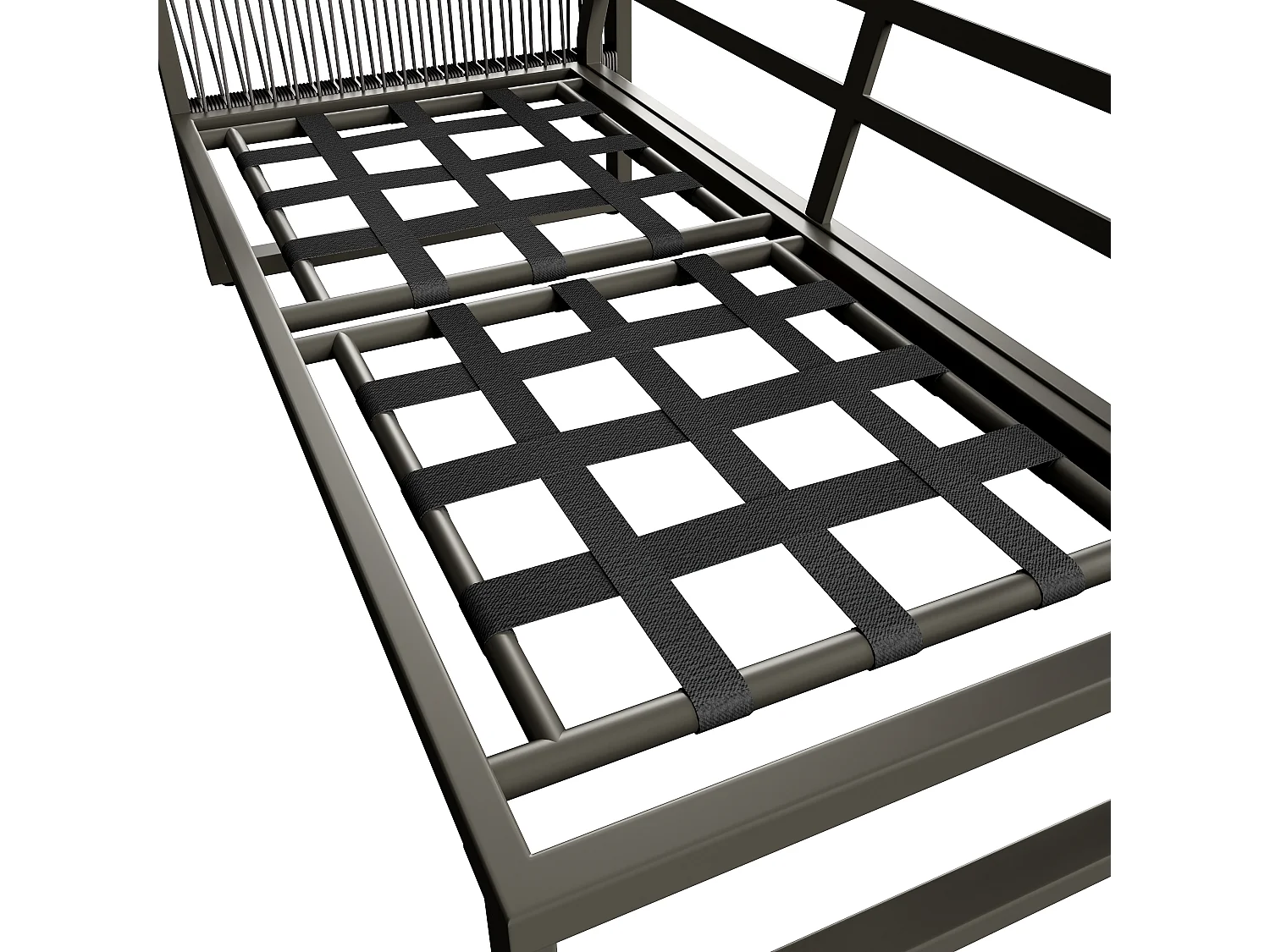 Zestaw mebli ogrodowych dla 6-7 osób, narożna sofa - z ocynkowanej stali, regulowane nogi, 2 stoliki nocne, szary