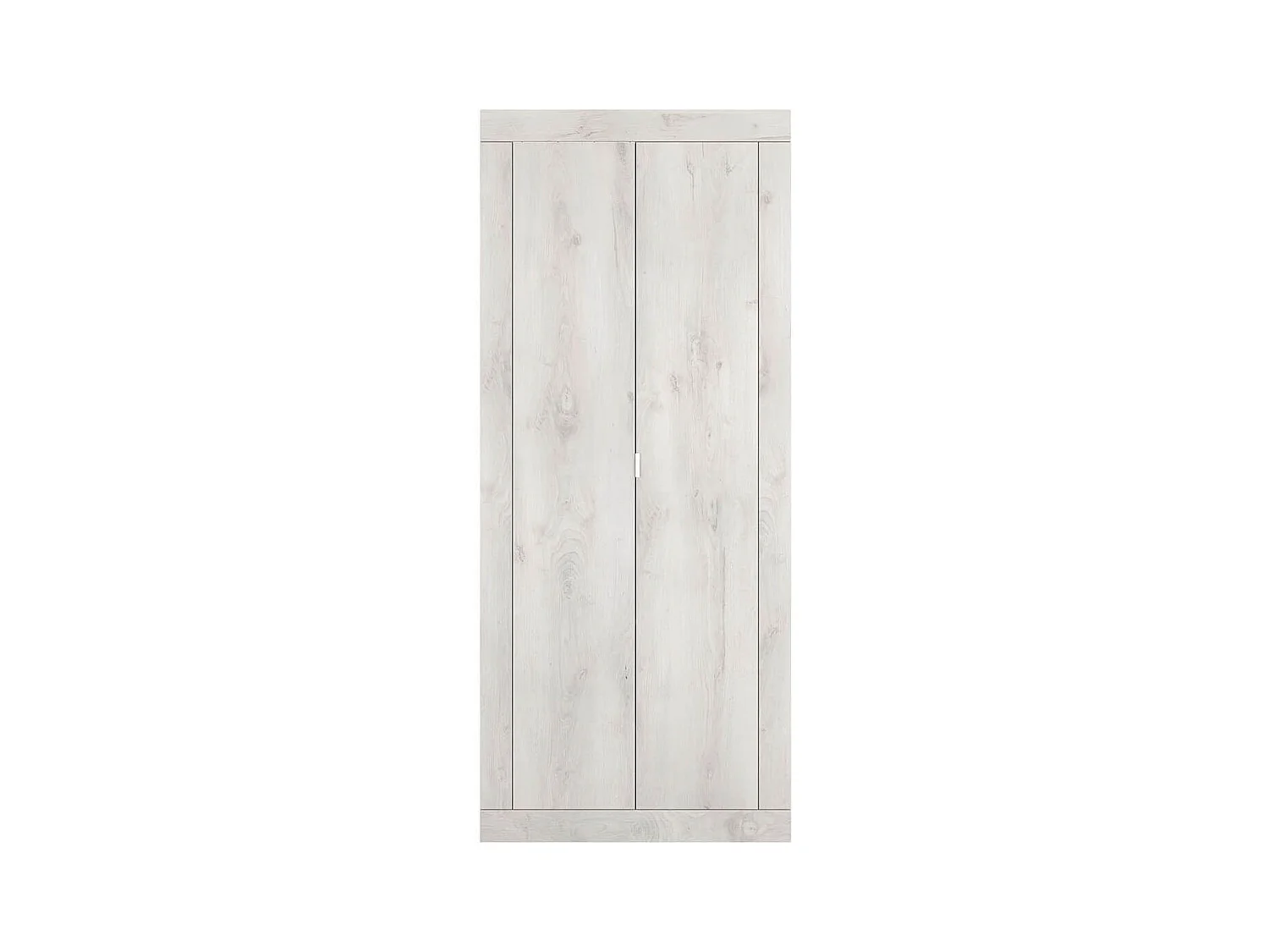 ROVICA - Penderie 2 portes avec 2 étagères aspect bois blanchi