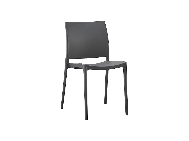 Chaises de jardin - Plastique - Gris foncé - Meton