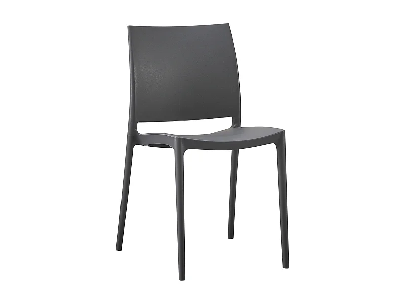 Chaises de jardin - Plastique - Gris foncé - Meton