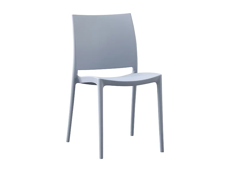 Chaises de jardin - Plastique - Gris clair - Meton