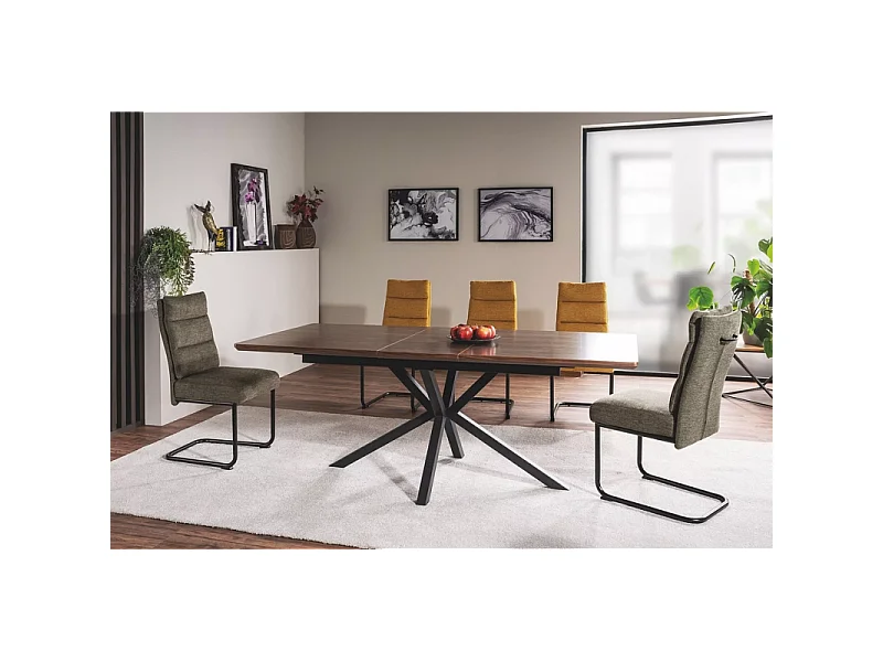 Stół rozkładany LOGAN 160(200)x90 orzech/czarny mat