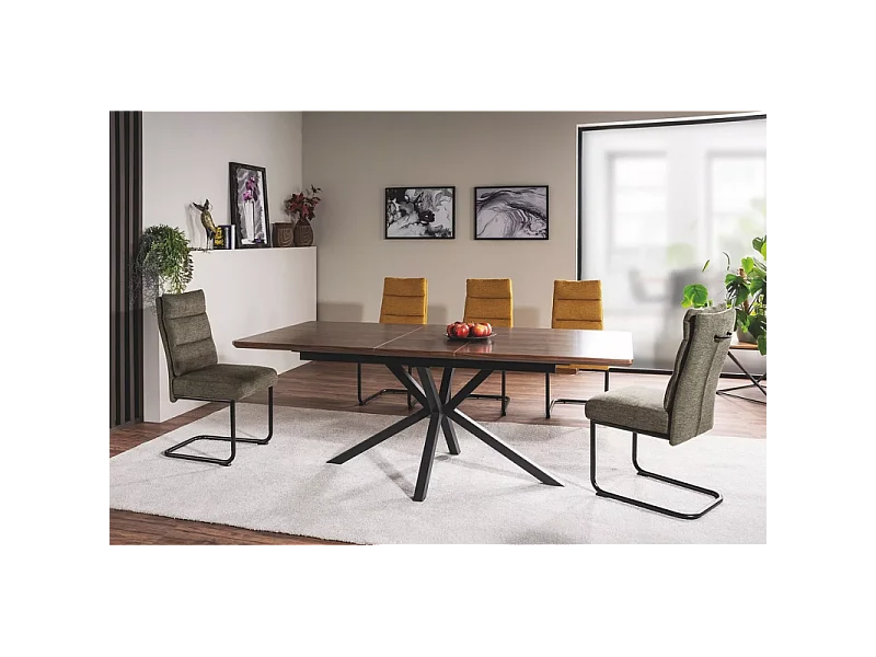 Stół rozkładany LOGAN 160(200)x90 orzech/czarny mat