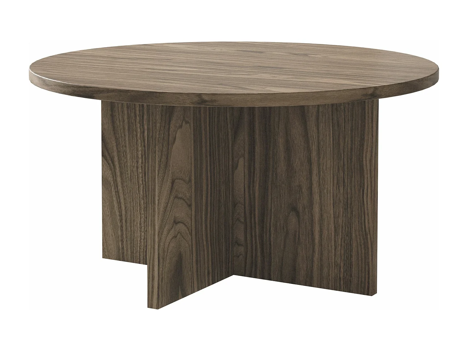 Couchtisch - rund 76x76 cm - Holzoptik Nussbaum Wisconsin - OVO