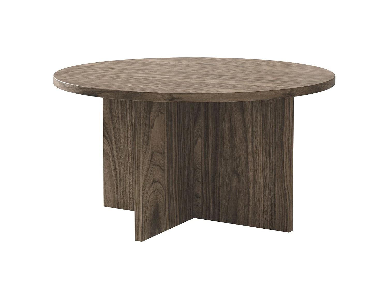 Table basse ronde - OVO - 76x76 - noyer Wisconsin
