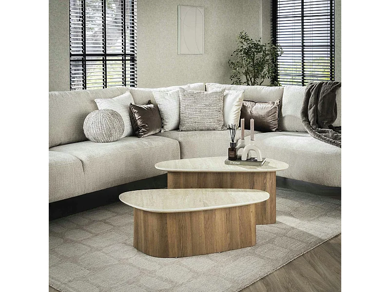 Table basse en céramique forme organique (lot de 2) ASCOLI