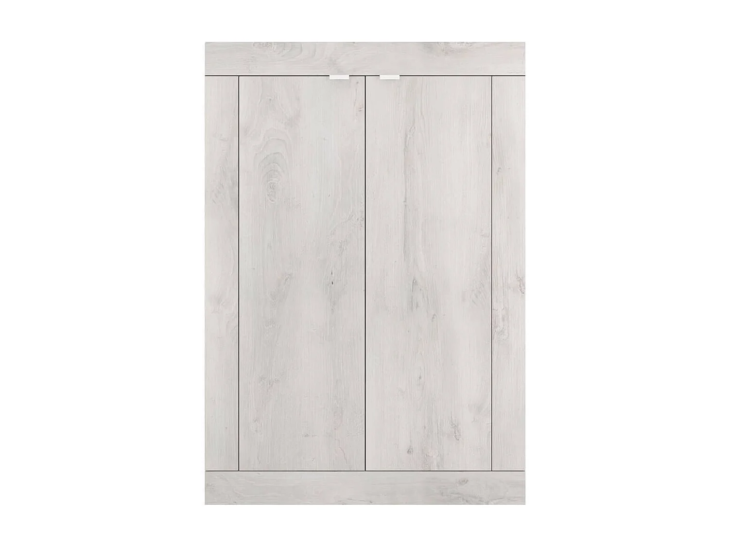 ROVICA - Meuble d'entrée 2 portes 4 étagères aspect bois blanchi