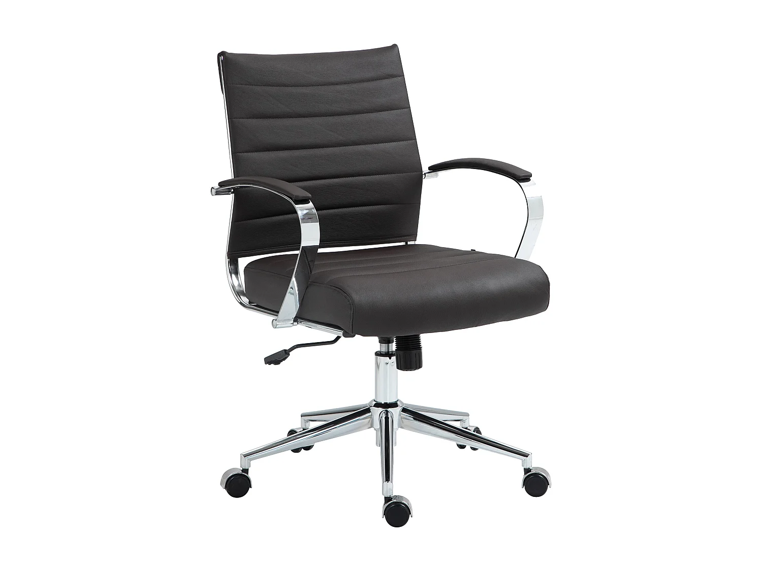 Chaise de bureau - Véritable cuir - Marron - Oakland