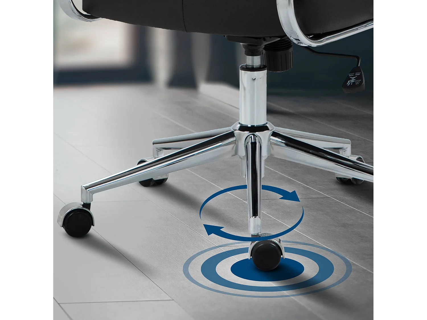 Chaise de bureau - Véritable cuir - Marron - Oakland