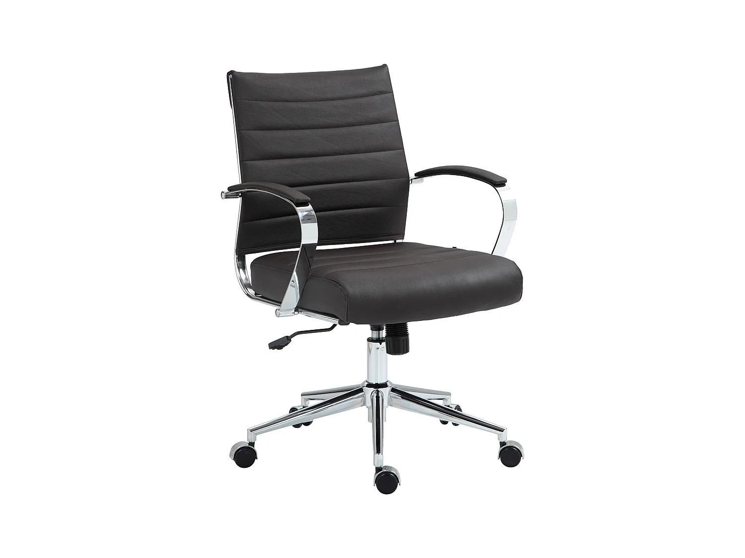 Chaise de bureau - Véritable cuir - Marron - Oakland