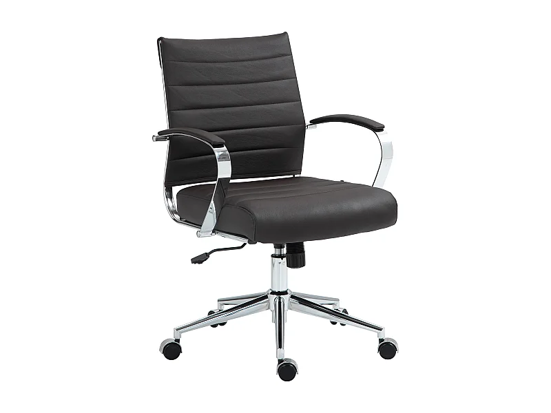 Chaise de bureau - Véritable cuir - Marron - Oakland