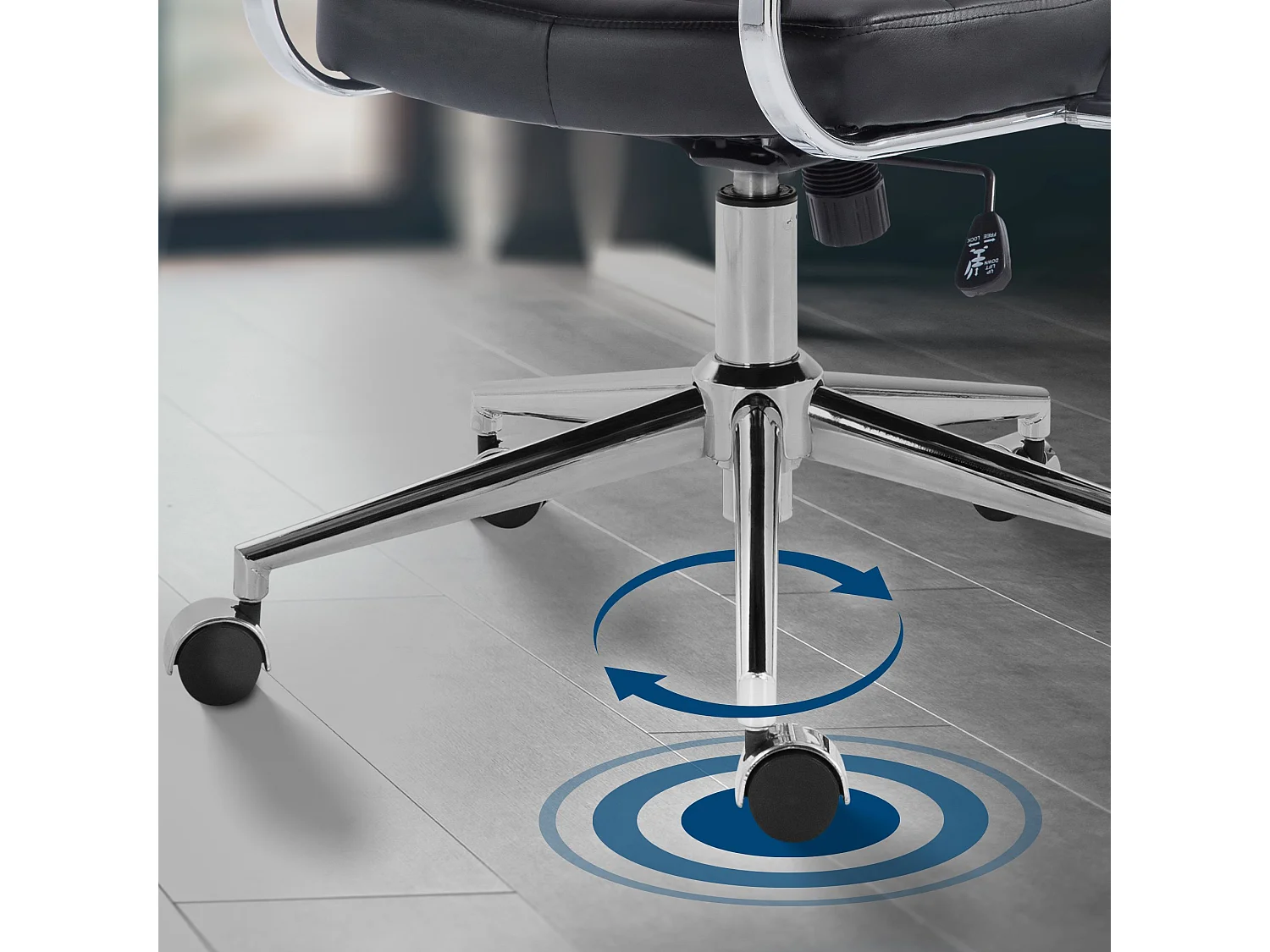 Chaise de bureau - Similicuir - Noir - Oakland