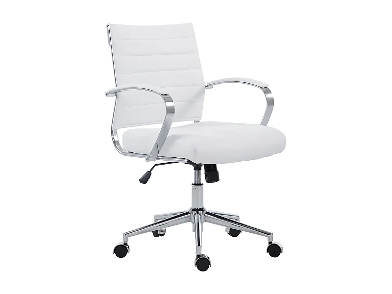 Chaise de bureau - Similicuir - Blanc - Oakland