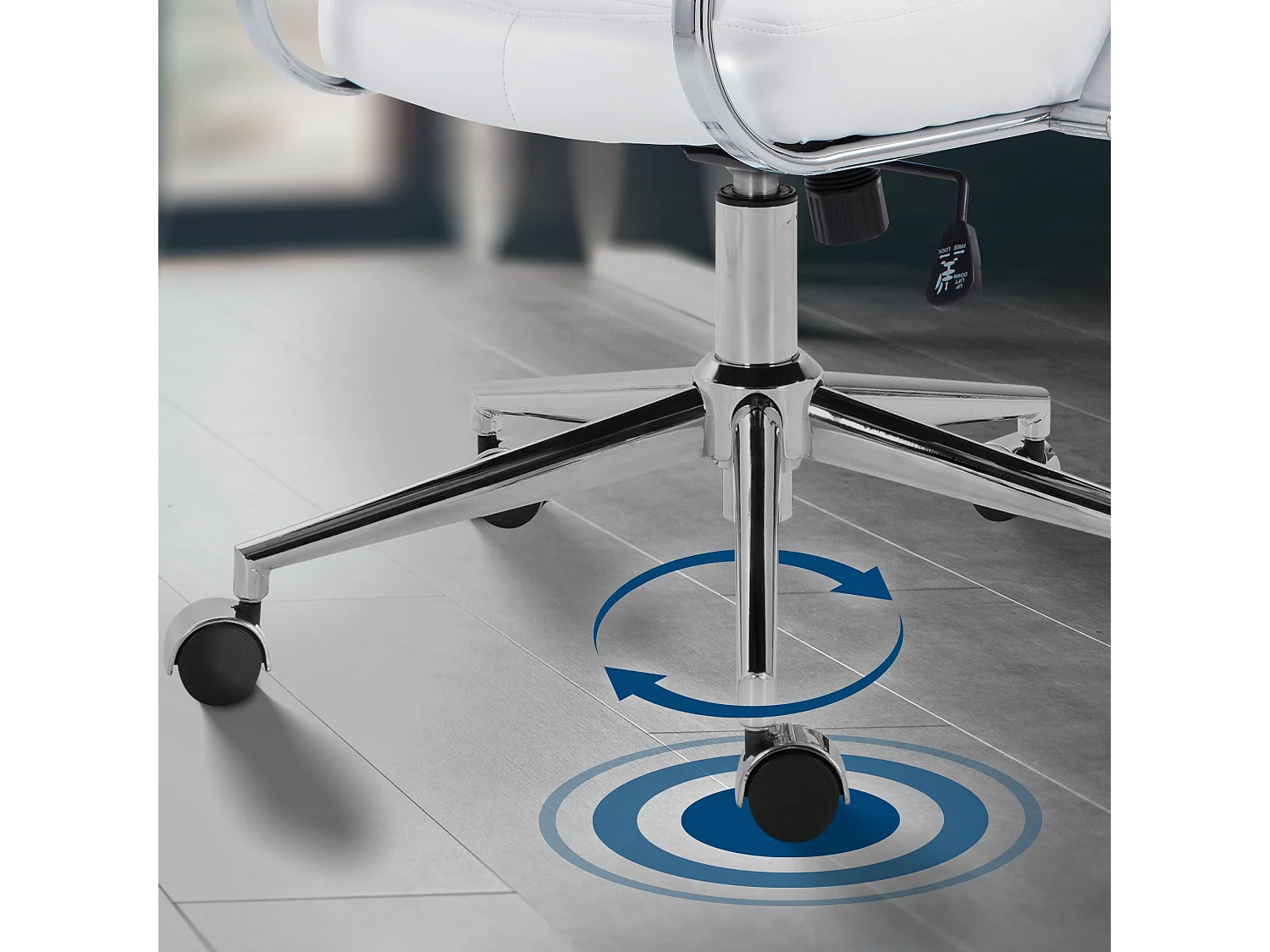 Chaise de bureau - Similicuir - Blanc - Oakland