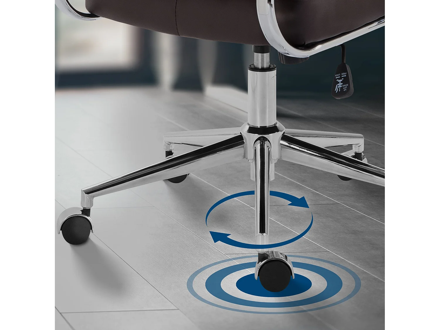 Chaise de bureau - Similicuir - Marron - Oakland