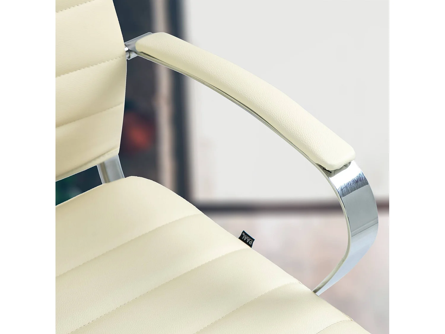 Chaise de bureau - Véritable cuir - Crème - Oakland