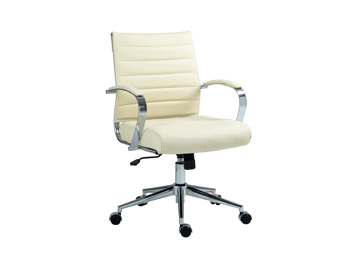 Chaise de bureau - Véritable cuir - Crème - Oakland