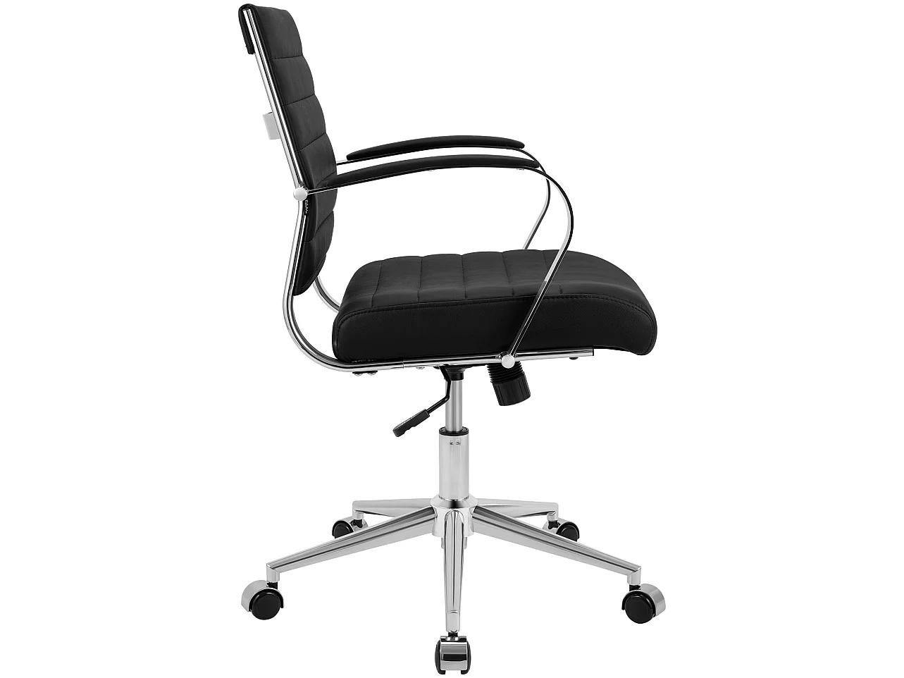 Chaise de bureau - Véritable cuir - Noir - Oakland