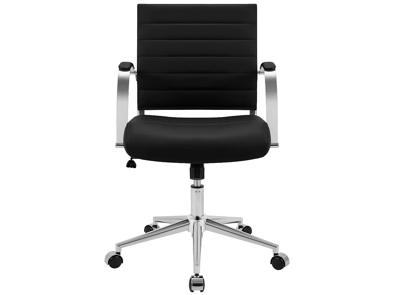 Chaise de bureau - Véritable cuir - Noir - Oakland