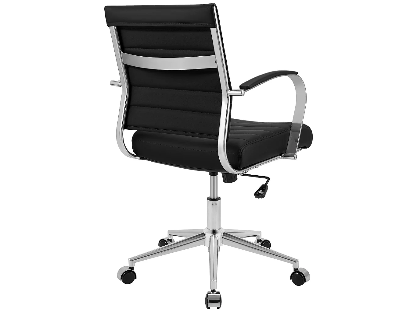 Chaise de bureau - Véritable cuir - Noir - Oakland