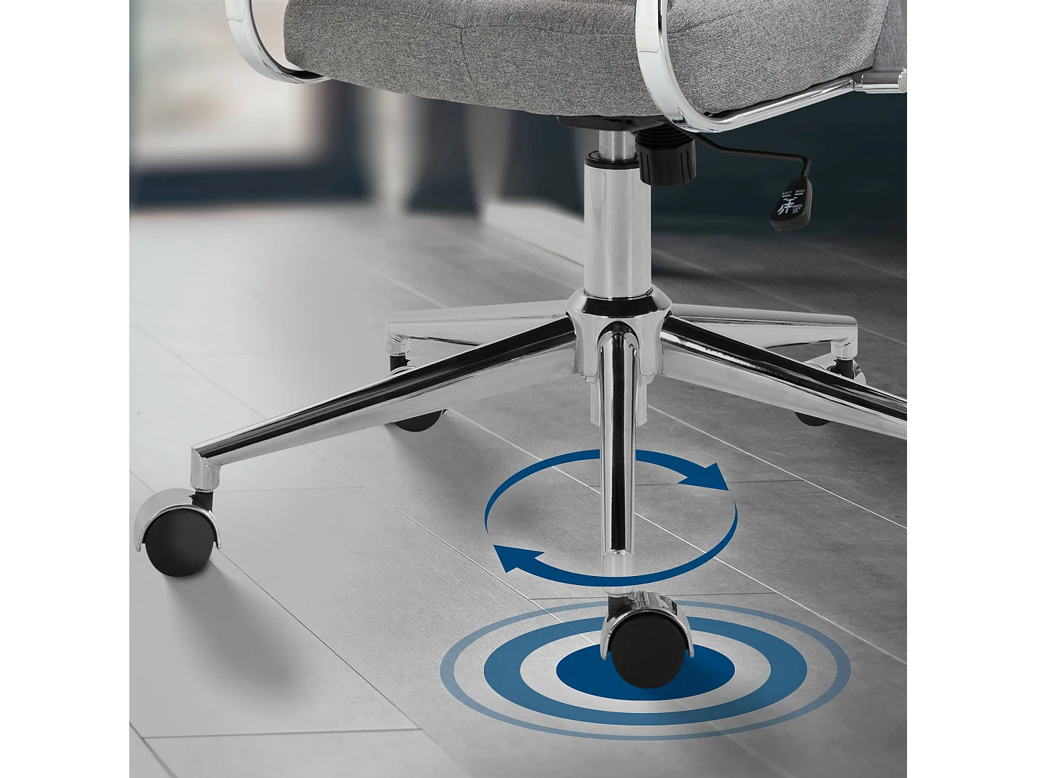 Chaise de bureau - Tissu - Gris - Oakland