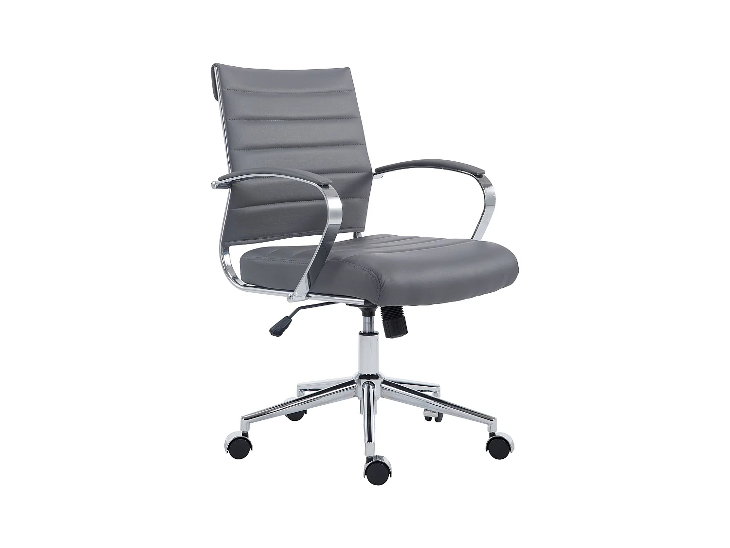 Chaise de bureau - Similicuir - Gris - Oakland