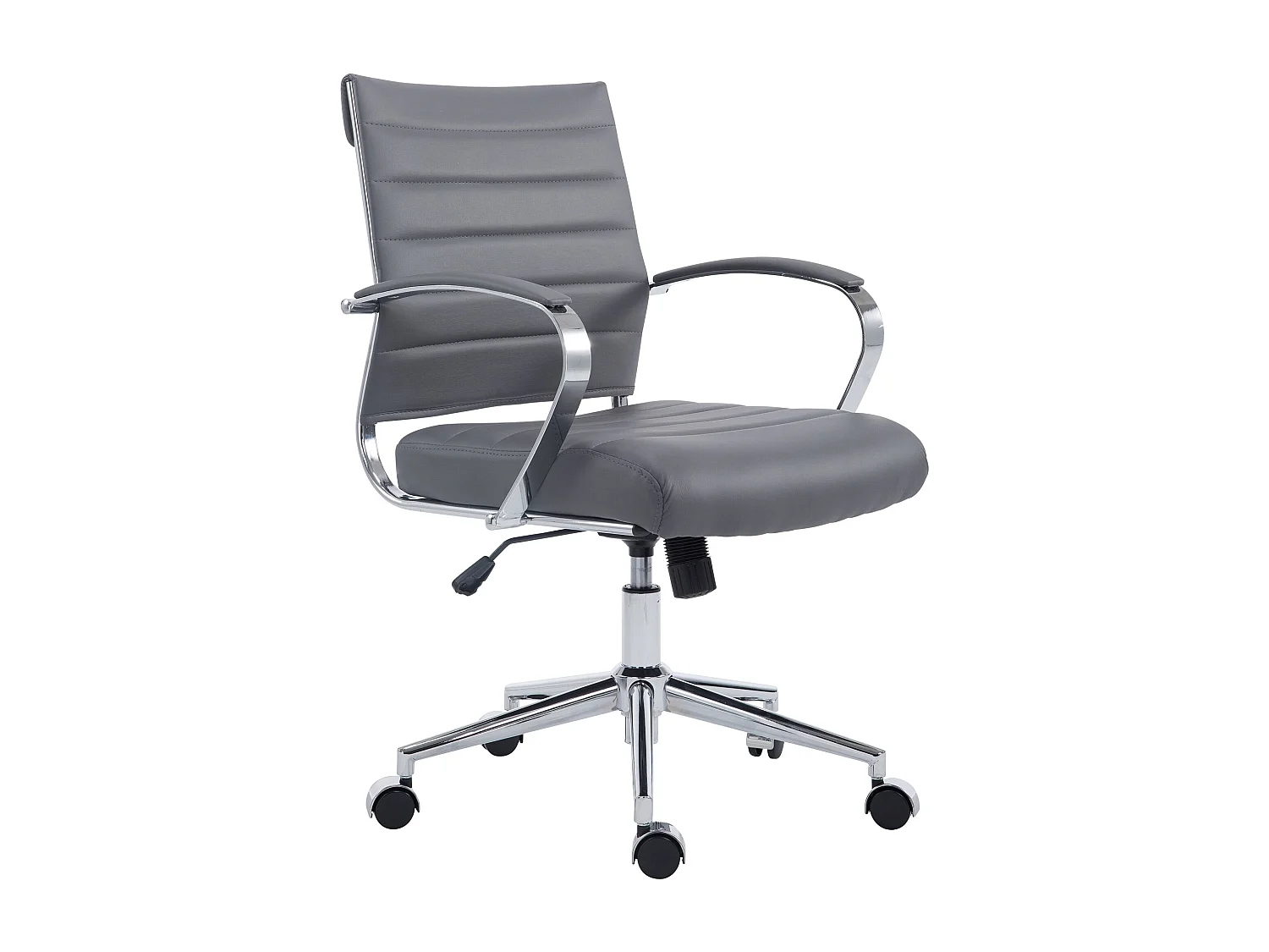 Chaise de bureau - Similicuir - Gris - Oakland