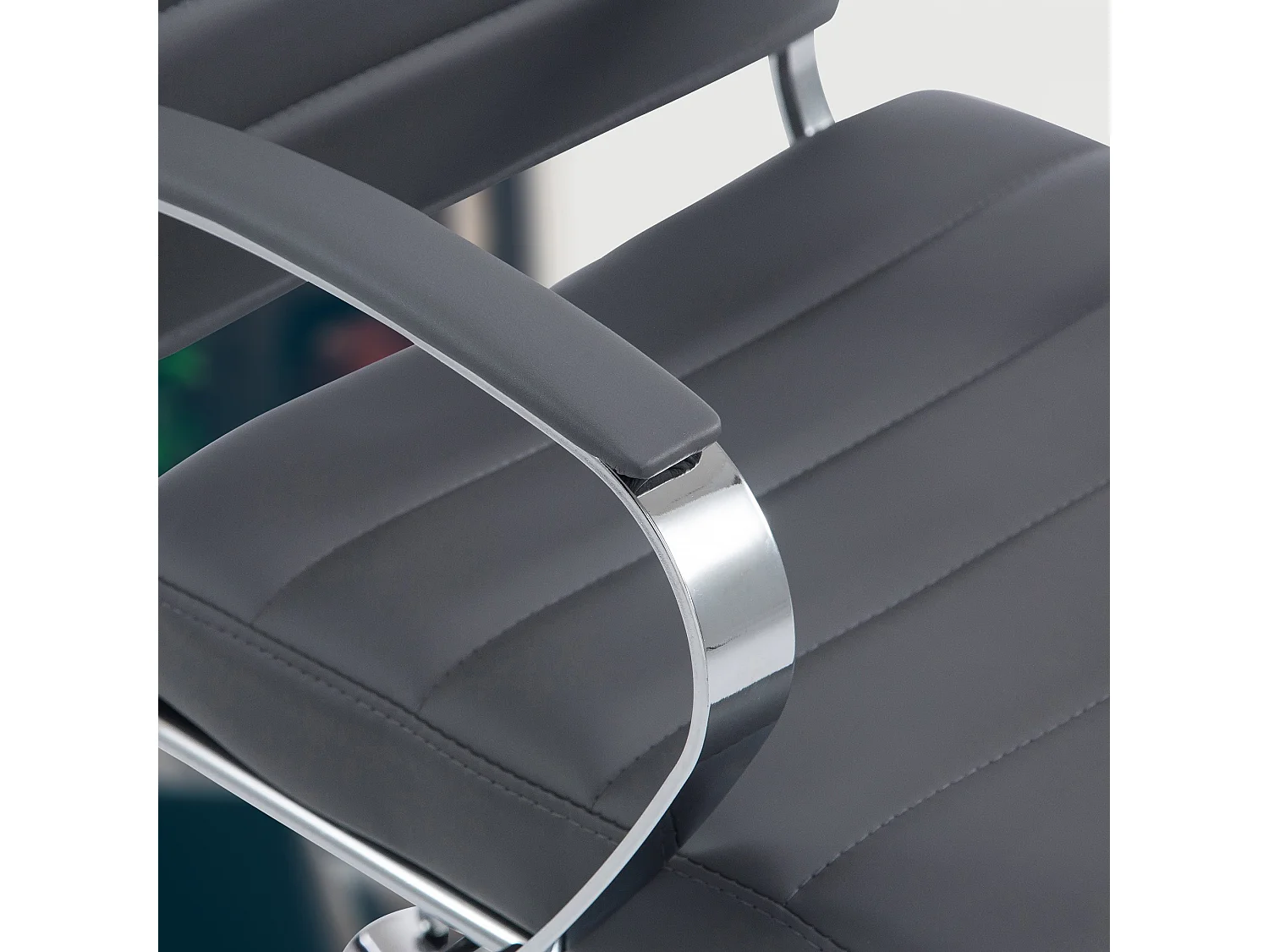 Chaise de bureau - Similicuir - Gris - Oakland