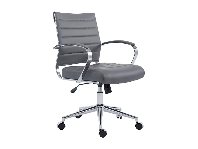 Chaise de bureau - Similicuir - Gris - Oakland