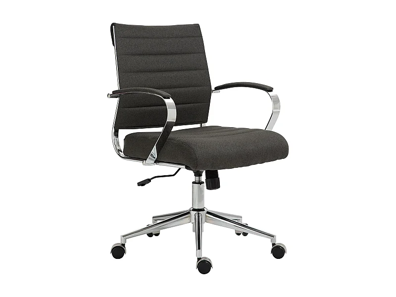 Chaise de bureau - Tissu - Gris foncé - Oakland